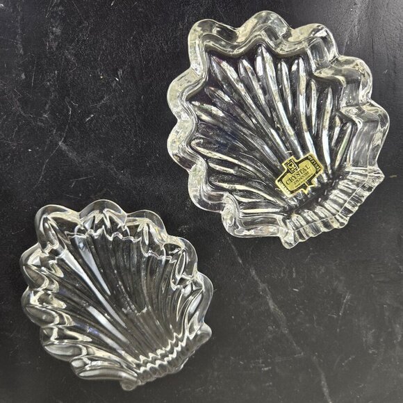 Zajecar 24% Lead Crystal Clam Seashell Shaped Trinket Box Fully Removable Lid - Picture 2 of 8